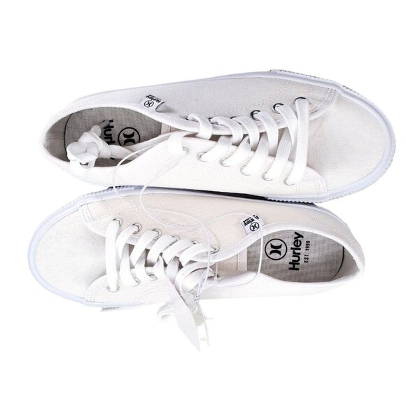 Hurley 6 Sneaker Woman's Carrie Canvas Lace-up Casual White Shoes Minimalist - Picture 6 of 15
